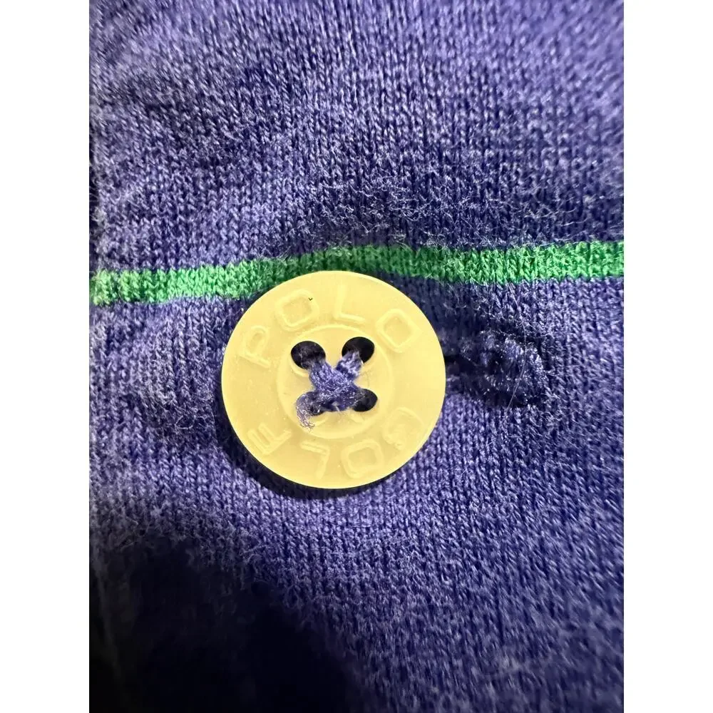 Polo Golf Ralph Lauren Blue Green Striped Polo Shirt, Golf Casual, Men's XL